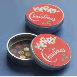 1/24th Scale Merry Christmas Biscuit Tin